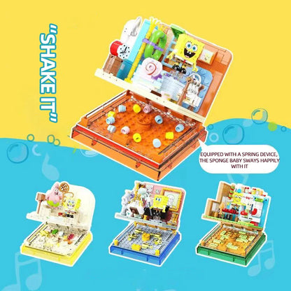 Spongebob Building Blocks Patrick Star Krusty Krab Squidward Tentacles Room Model Bricks Set Desktop Ornaments Kids Toys Gifts Beauty World Shop