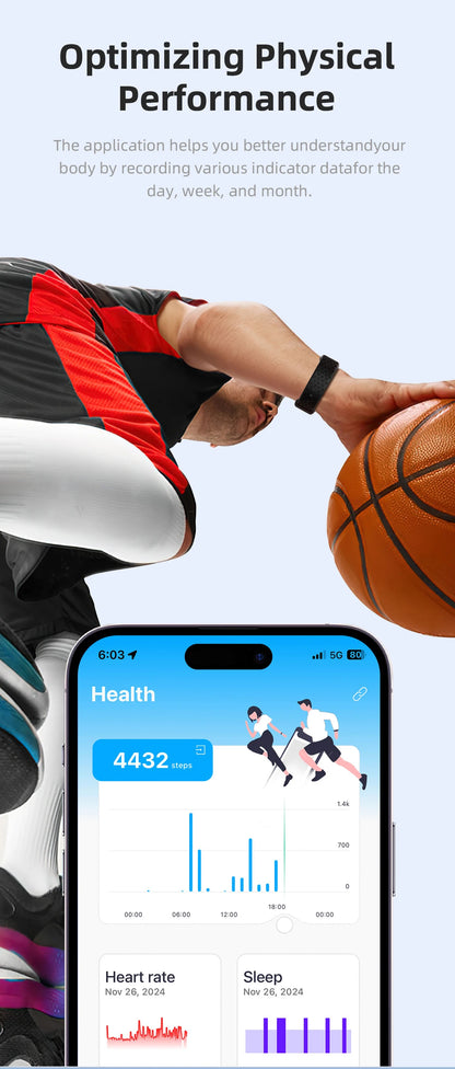 LIGE NO Screen Smart Wristbands With Heart Rate Sleep AI Health Monitor Report Smart Bracelet Incoming Call Notification Watches Beauty World Shop