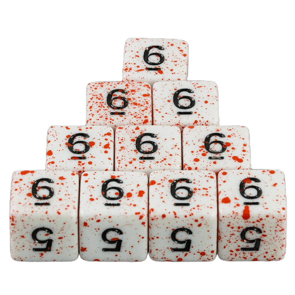 Dormia Dice DND Accessories Opaque White Acrylic Polyhedral Dice Set With Special Blood Effect For Table Board Role Playing Game Beauty World Shop