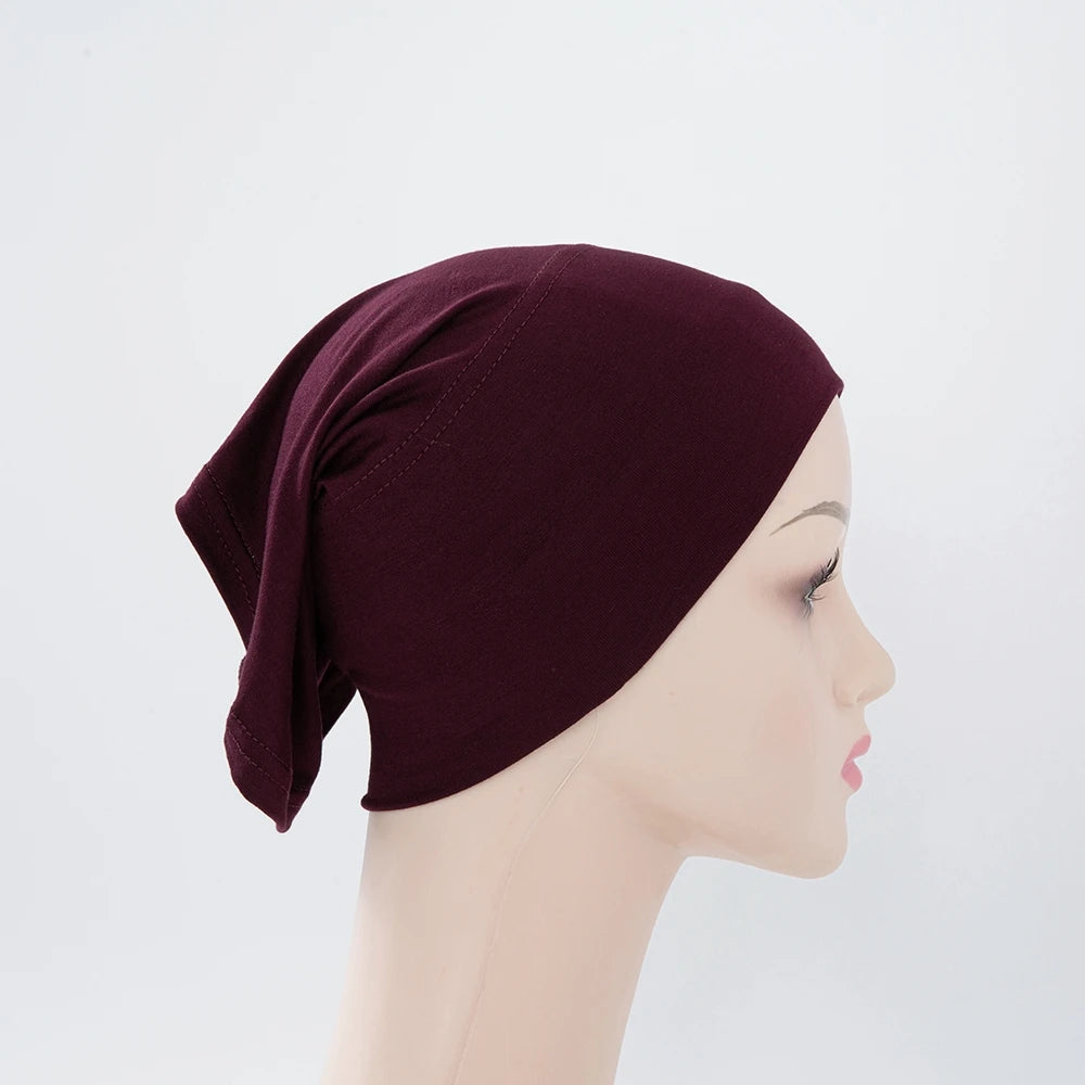 56colors Fashion Women Inner Hijab Tube Muslim Cap Bonnet Plain Islamic Underscarf Bamboo Jersey Undercaps Beauty World Shop