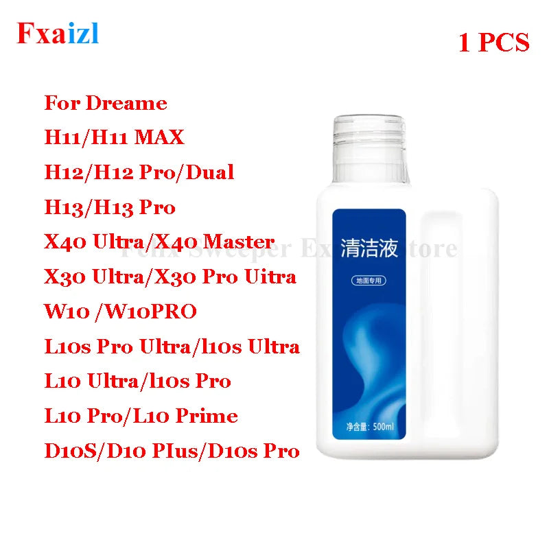 500ml Cleaning Fluid For Dreame X40 Ultra\X30 Ultra\H11/H11 Max/H12/H13/H12 Pro / M12 /W10 Cleaning Fluid Parts Accessories Beauty World Shop
