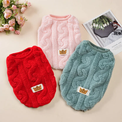 Fleece Warm Dog Cloth Sleeveless Soft Cozy Plush Vest Puppy Winter Overall for Small Medium Pet Sweatshirt  for Dog and Cat Beauty World Shop