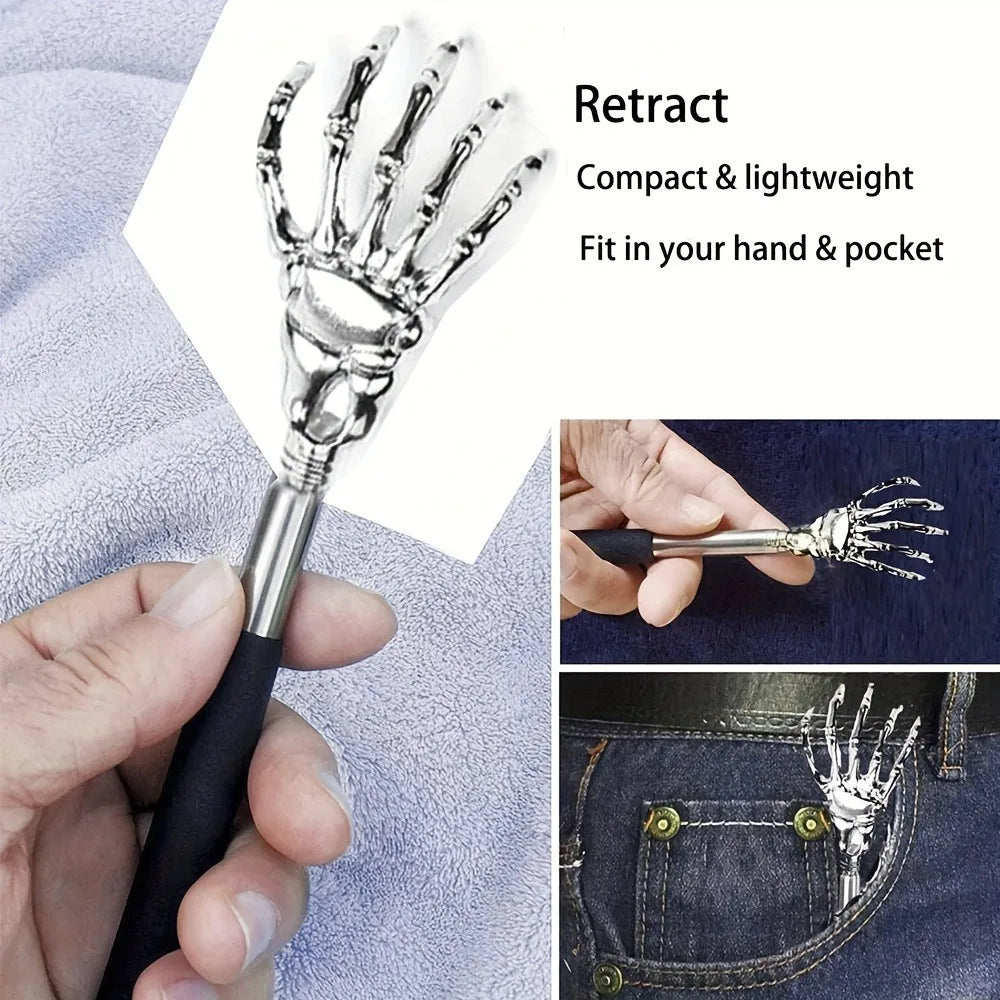 Portable Extendable Back Scratcher Stainless Steel Telescoping Back Scratcher for Both Human and Pets Extendable Back Massager Beauty World Shop