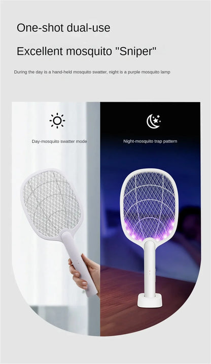 Mosquito Killer Lamp USB Rechargeable Electric Foldable Mosquito Killer Racket Fly Swatter Repellent Lamp Zapper Insects Racket Beauty World Shop