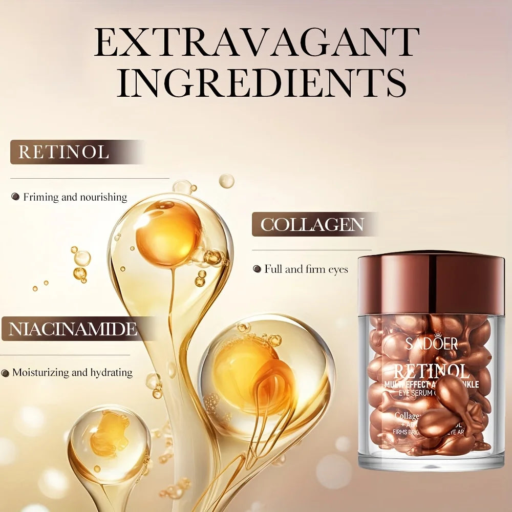 Retinol Multi-Effect Firming Capsule Serum, Tender Skin Hydrating Eye Cream Nourishing And Hydrating Eye Essence 0.34gx45capsule Beauty World Shop