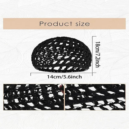 2/6 pcs Comfortable Handmade Crochet Hair Net Hat, Braided Hat, Breathable Mesh Sleeping Cap, Unisex Elastic Hair Net Beauty World Shop