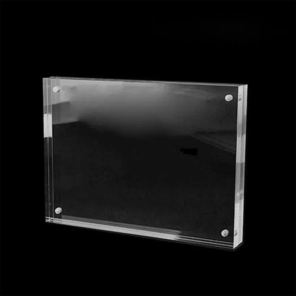 1 Pc Transparent Photo Frame Acrylic Magnetic Display Frame Poster Display Stand 3/5mm For Room Desk Home Decoration Beauty World Shop