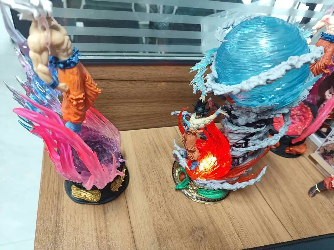 2pcs New Dragon Ball Son Goku 25cm Figure Ultra Instinct Super Saiyan Figurine Statue Pvc Statue Model Ornament Collection Gift Beauty World Shop