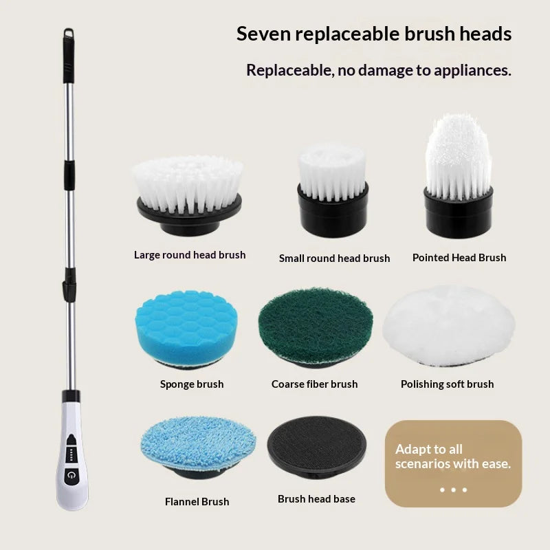 HOMEFISH Cordless Spin Scrubber Electric Cleaning Brush for Bathroom Kitchen Toilet Multipurpose Household Cleaning Tool Beauty World Shop