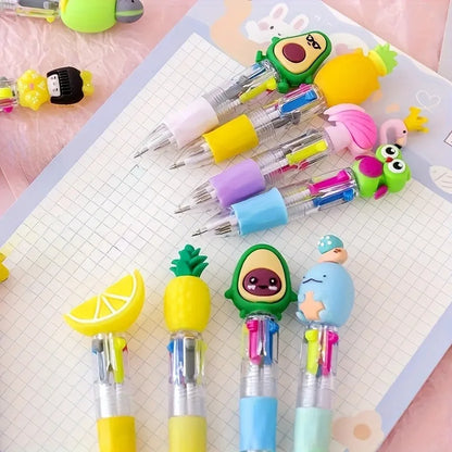 5-20Pcs/Lot Cute Cartoon 4 Color Mini Ballpoint Pen KawaiiUnicorn Flamingo Retractable Stationery Gift SchooOoffice Supplies Beauty World Shop