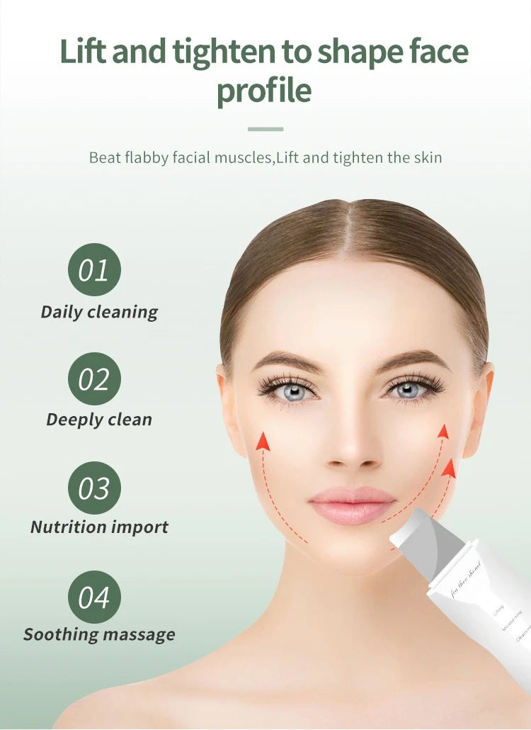 Deep Vibrate Skin Scrubber Facial Cleaner Shovel Spatula Not Ultrasonic Face ScrubberPeeling Blackhead Remover Facial Ma ssager Beauty World Shop