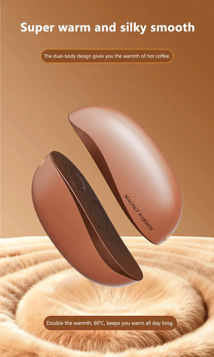 Hand Warmer Rechargeable Magnetic Design Electric Handwarmers 6000mah Split-type Skin-friendly Material Electric Heater Beauty World Shop