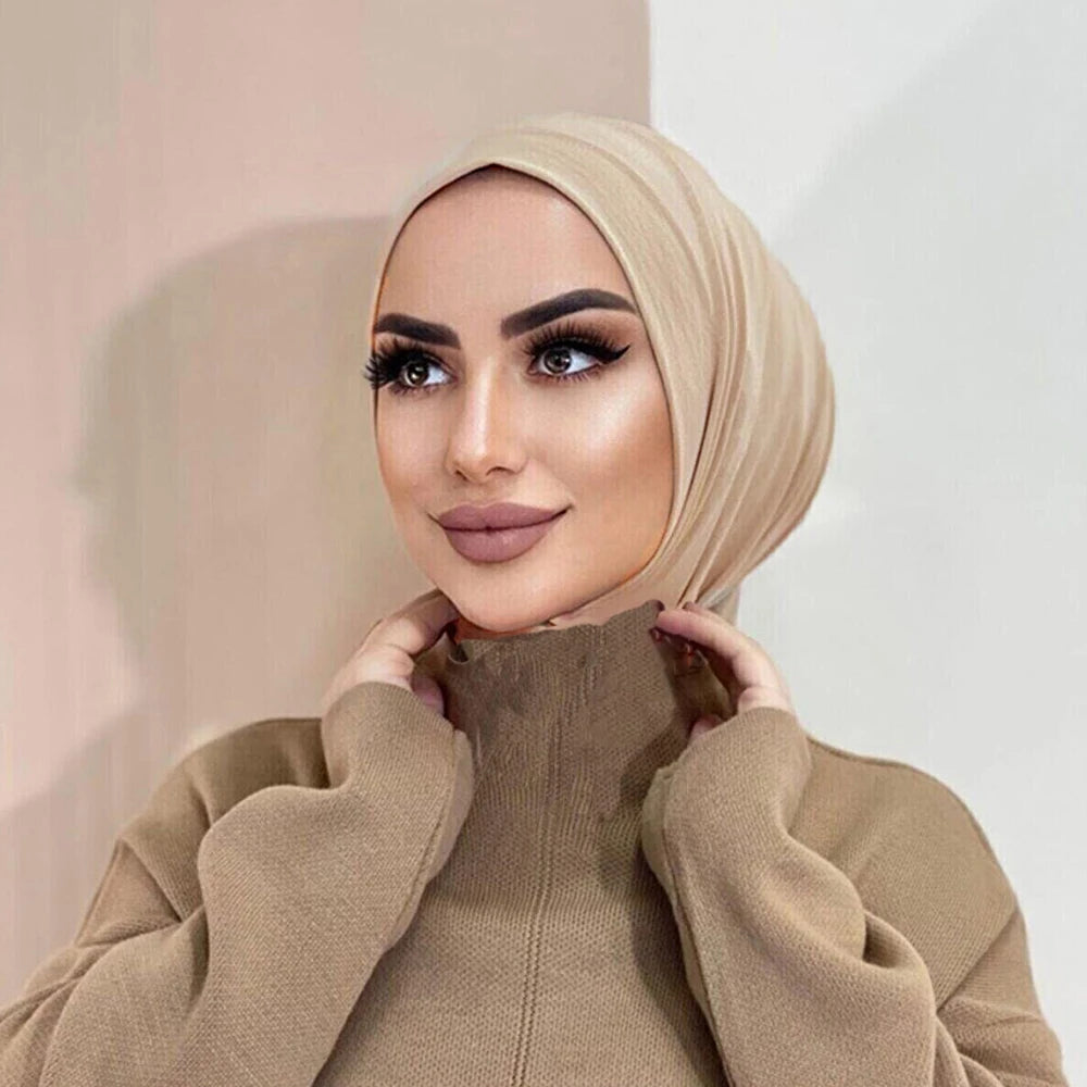 Ready To Go Full Cover Inner Instant Hijab for Ladies Girls Women With Tie Back Buttons Premium Quality Jersey Scarf Beauty World Shop