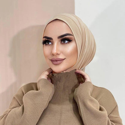 Ready To Go Full Cover Inner Instant Hijab for Ladies Girls Women With Tie Back Buttons Premium Quality Jersey Scarf Beauty World Shop