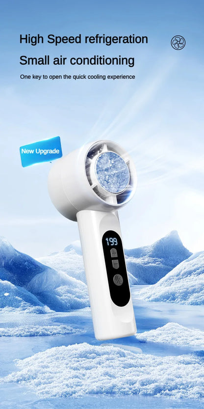 Handheld Portable Fan 199-Speed Desktop Fan USB Rechargeable Cooling Refrigeration Fan LED Display For Home Office Travel ﻿ Beauty World Shop