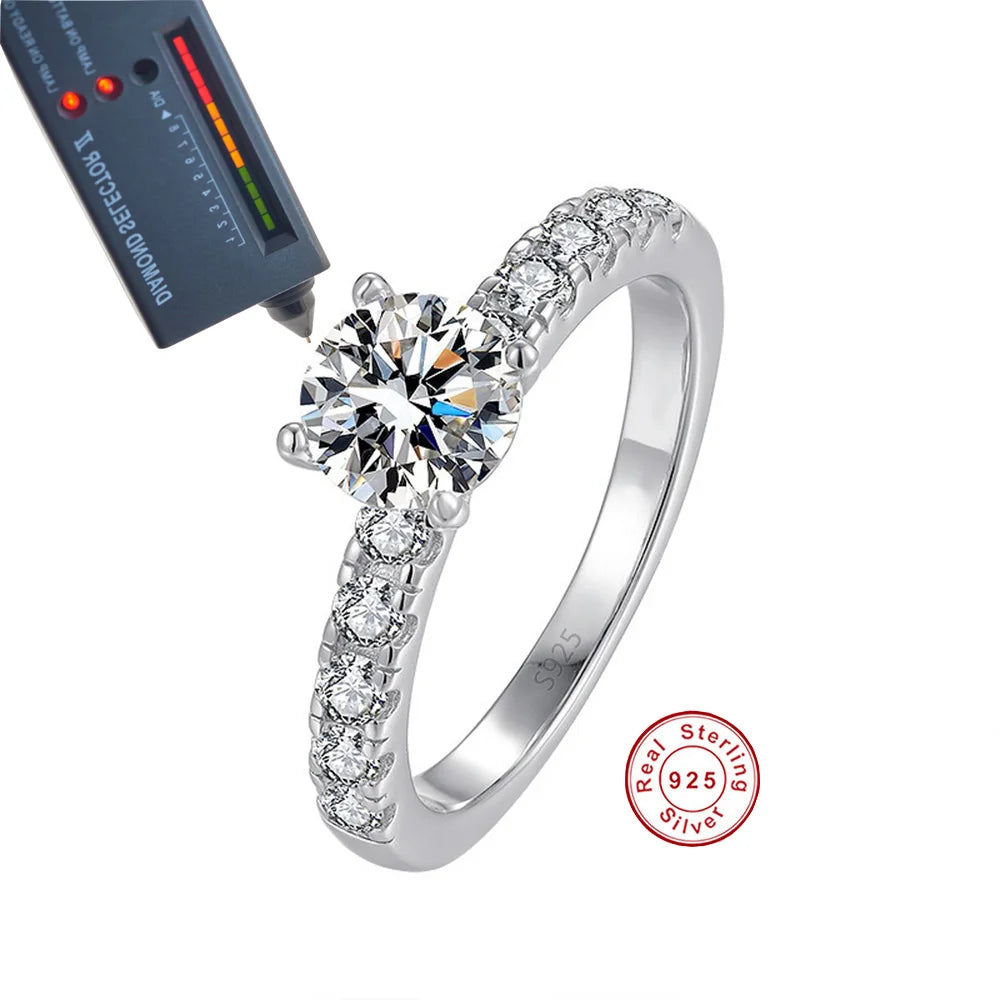 Cbtb Exquisite D Colur 1-3 Carat Moissanite Four Claw Ring for Women Wedding Eternal Jewelry Beauty World Shop