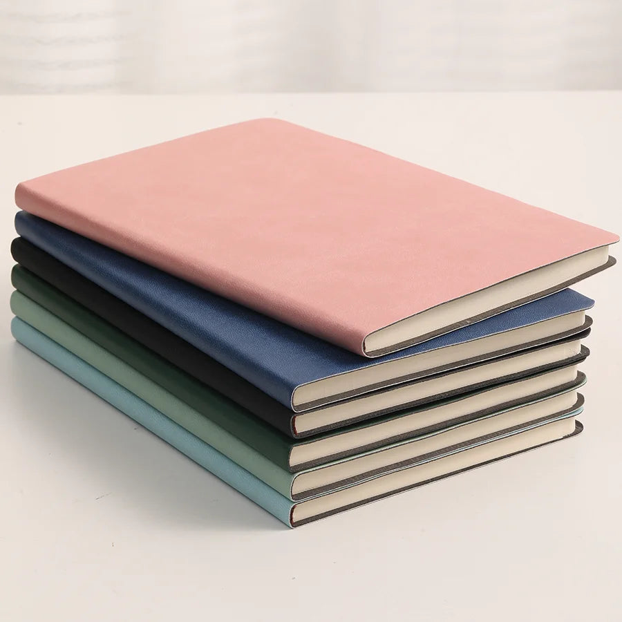 A5 Soft Leather Notebook, 120 Pages, Office Stationery, Waterproof Cover, Comfortable Touch, Hot Selling Beauty World Shop