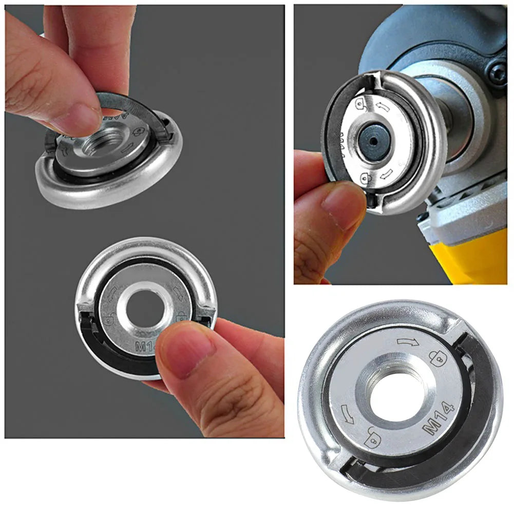 M14 Angle Grinder Quick Release Self-Locking Grinder Pressing Plate Flange Nut Power Chuck Beauty World Shop