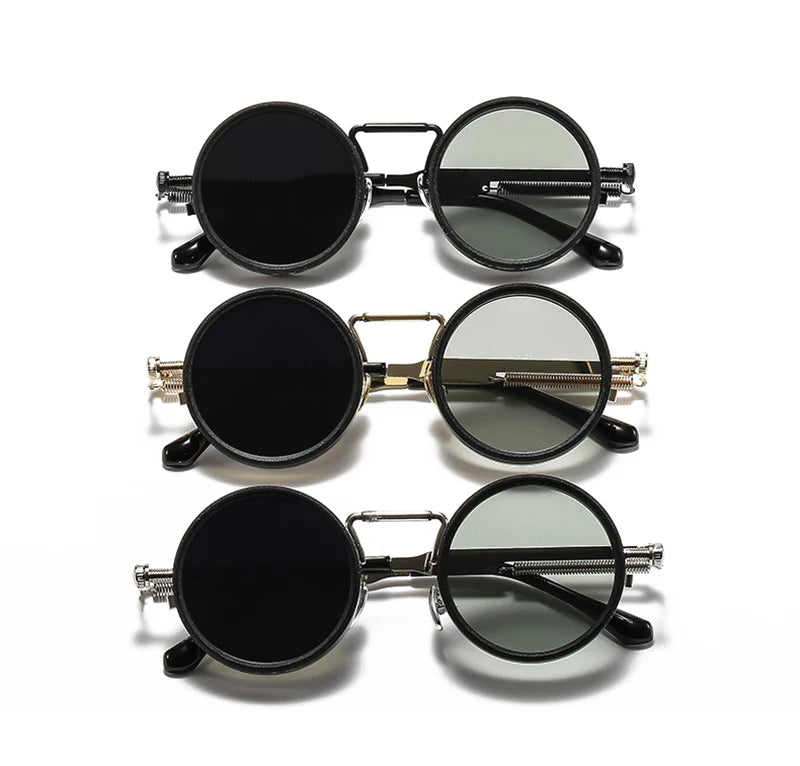 SHAUNA Retro Metal Round Punk ND9-level Adjustable Dimming Sunglasses Women Polarized UV400 Fashion Men Outdoor Sun Glasses Beauty World Shop