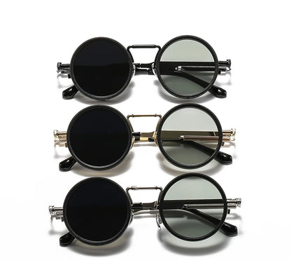 SHAUNA Retro Metal Round Punk ND9-level Adjustable Dimming Sunglasses Women Polarized UV400 Fashion Men Outdoor Sun Glasses Beauty World Shop