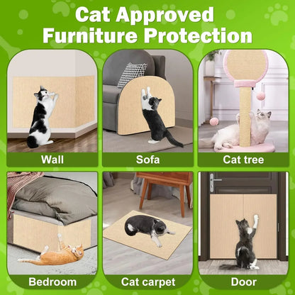 Trimmable Self-Adhesive Carpet Cats Scratch Board Wall Anti Cat Scratch Sofa Diy Cats Scratch Board Sofa Protection Paws Sharpen Beauty World Shop