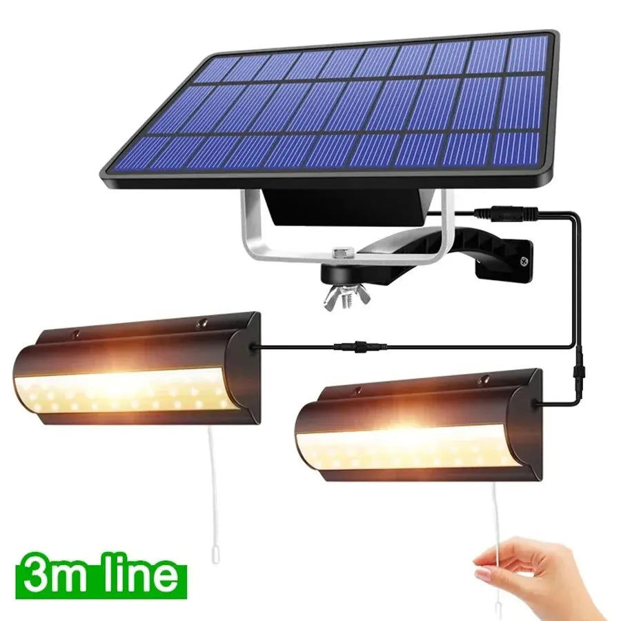 Solar Lights Indoor Outdoor Solar Shed Light With Pull Wire Switch Solar Pendant Light for Patio Porch Barn Farm House With Line Beauty World Shop