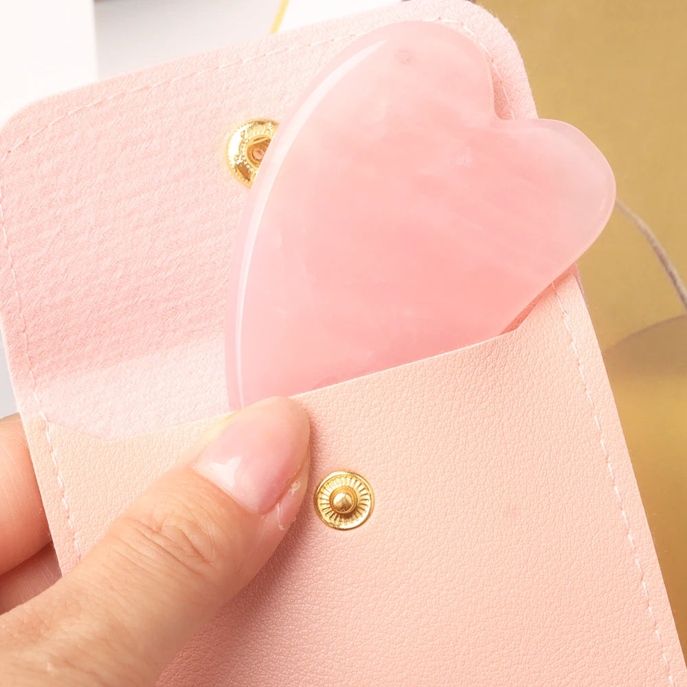 Natural Stone GuaSha Tool Jade Facial Beauty Rose Quartz Scraping Crystal Massager Firm Skin Face Gua Sha SPA Beauty World Shop