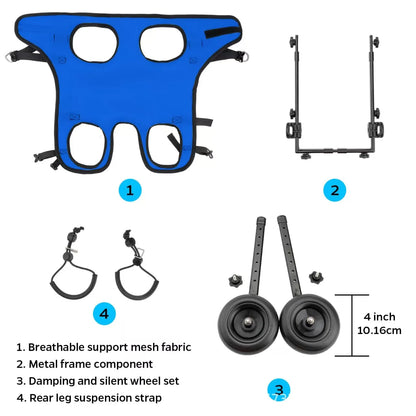 Pet Wheelchair Cart Adjustable Pet Mobility Aids with Wheels Disabled Cat Dog Rehabilitation Walking Mobility Aid Troll Beauty World Shop