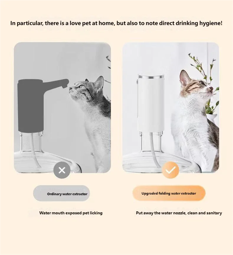 HOMEFISH Electric Water Bottle Pump 1200mAh Type C Rechargeable with LED Display Automatic Touch Button 3 Quantitative Settings Beauty World Shop
