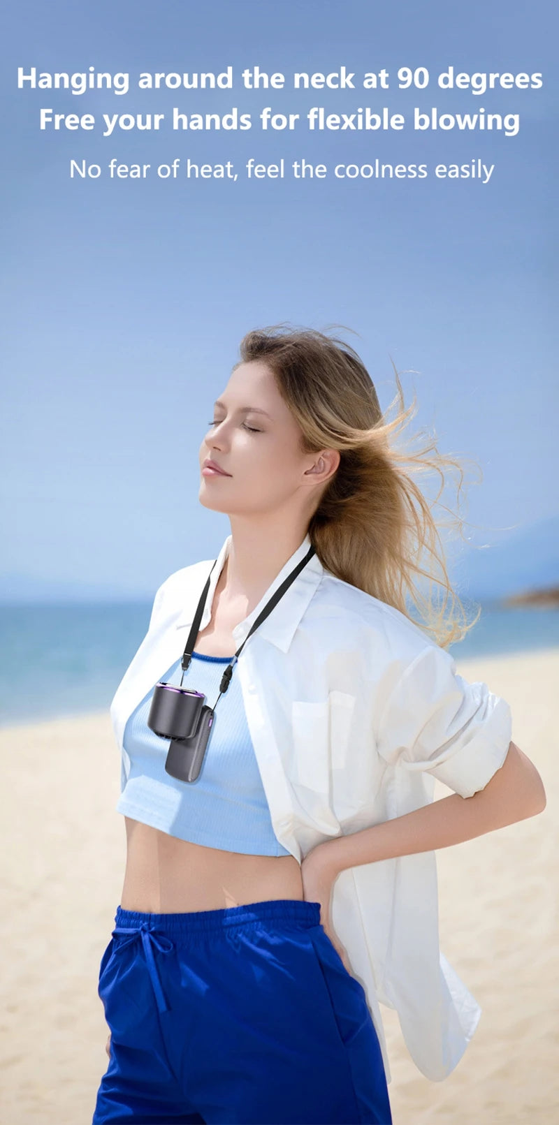 Portable Air Cooling Turbos Handheld Fan 100-Speed Adjustable Refrigeration Cooler 4000mAh LED Display USB Rechargeable