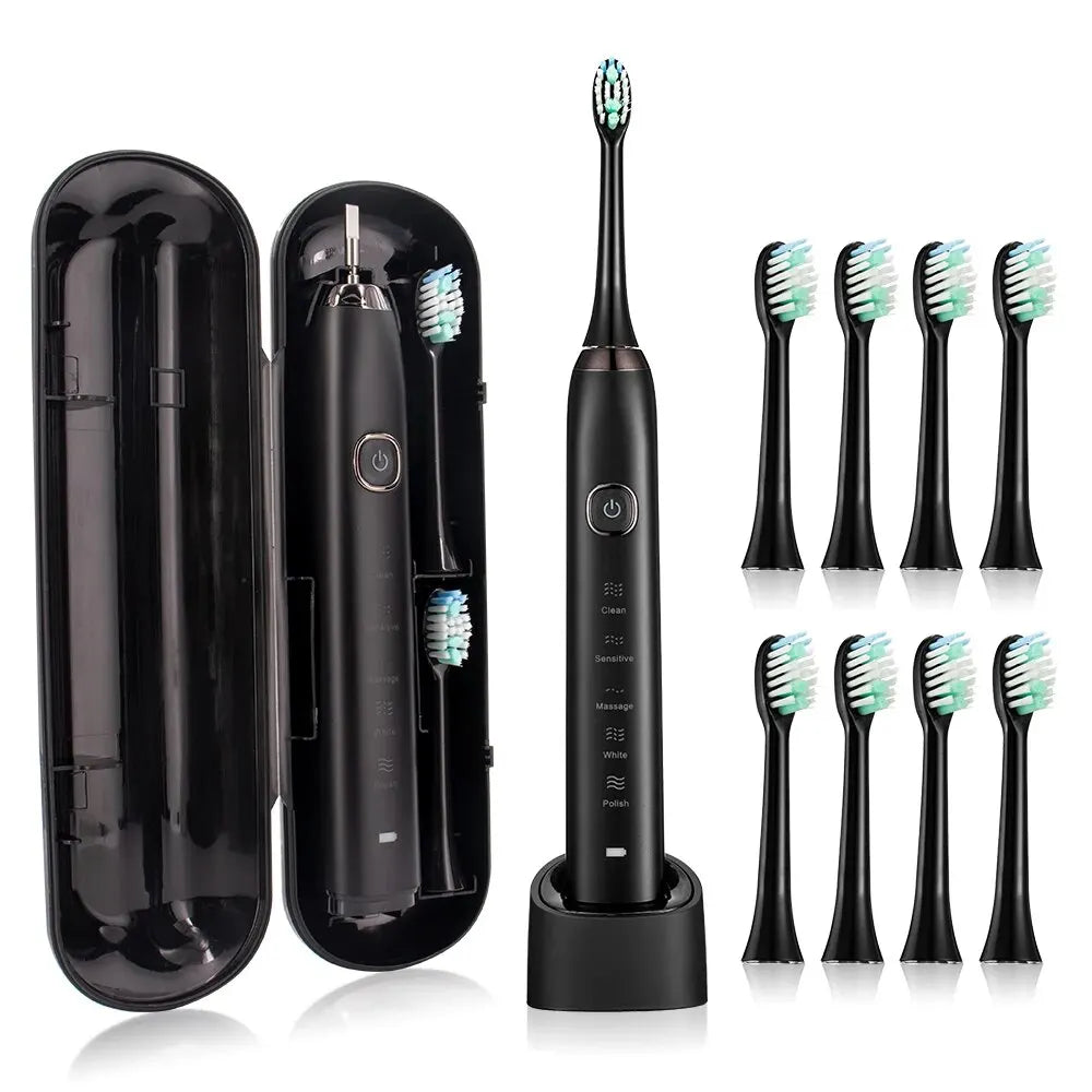 Sonic Electric Toothbrush Smart Ultrasonic Dental Teeth Whitening Rechargeable Adult Tooth Brush Sarmocare S100 With8 Brush Head Beauty World Shop