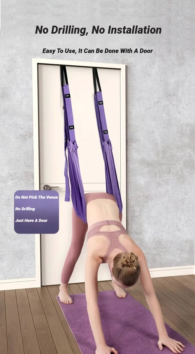 Adjustable Aerial Yoga Strap Pull Rope Women Hammock Stretch Leg Splits Trainer Female Gym Belt Swing Stretching Fitness Beauty World Shop