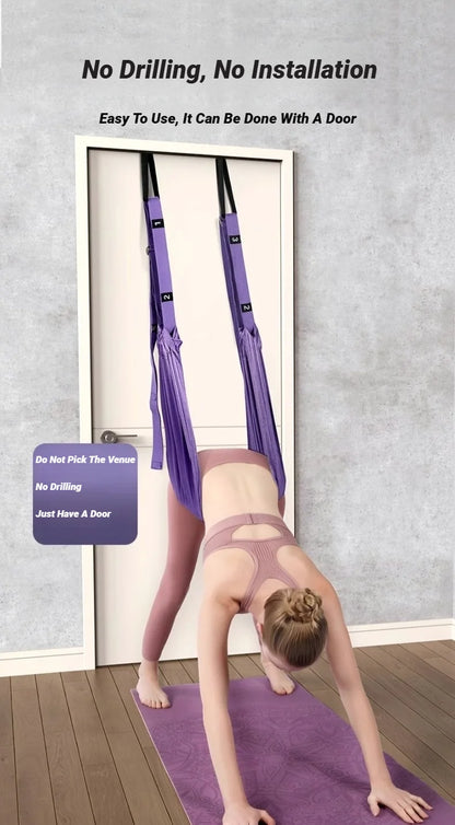 Adjustable Aerial Yoga Strap Pull Rope Women Hammock Stretch Leg Splits Trainer Female Gym Belt Swing Stretching Fitness Beauty World Shop