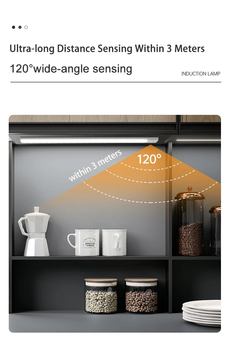 LED Cabinet Light USB Type-C Rechargeable Motion Sensor Led Lamp for Kitchen Wardrobe Cabinet Lighting 20cm/30cm/40cm/50cm/60cm Beauty World Shop