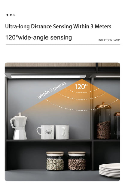 LED Cabinet Light USB Type-C Rechargeable Motion Sensor Led Lamp for Kitchen Wardrobe Cabinet Lighting 20cm/30cm/40cm/50cm/60cm Beauty World Shop