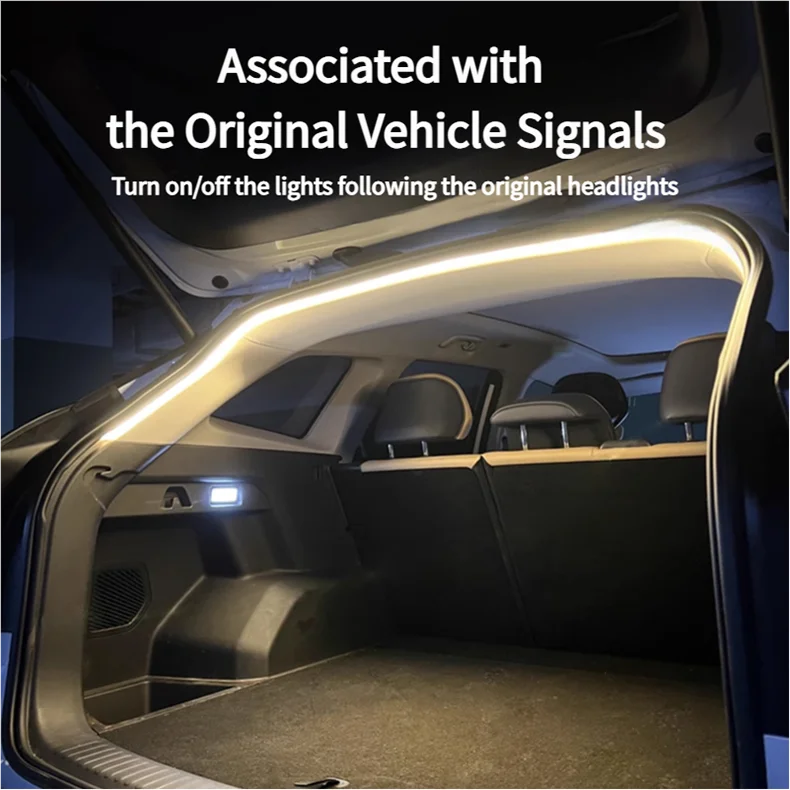 Car Trunk Led Light Strip Waterproof PVC Flexible Ambient Light Strip Automatic On/Off Hidden Installation Universal for Suv/Mpv Beauty World Shop