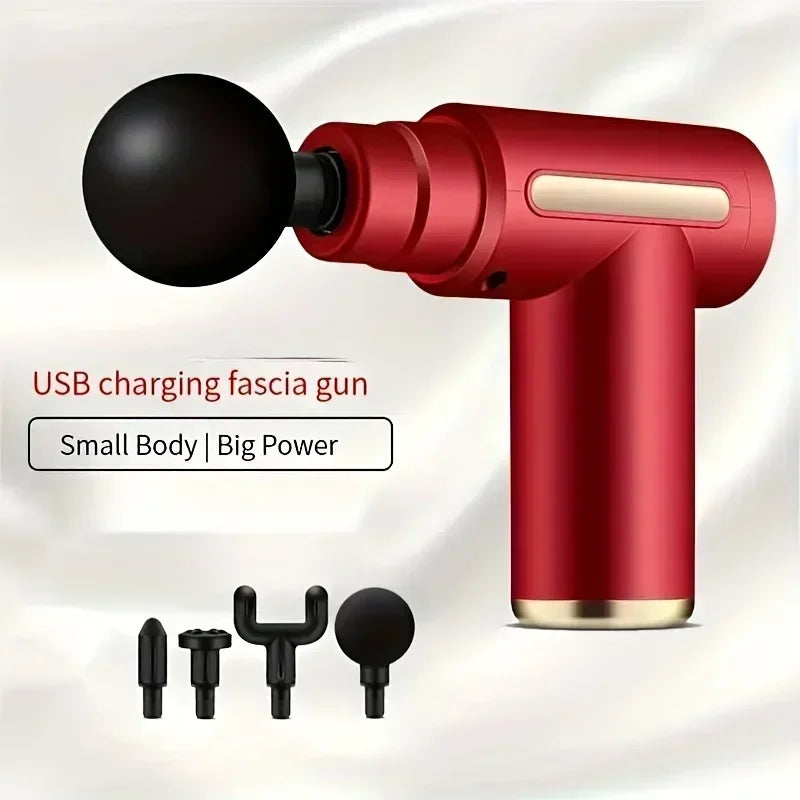 Fascial Machine Muscle Relaxation USB Mini Massage Gun Vibration Gun Massage Fitness Equipment Neck Grasping Fascia Gun Beauty Fashion