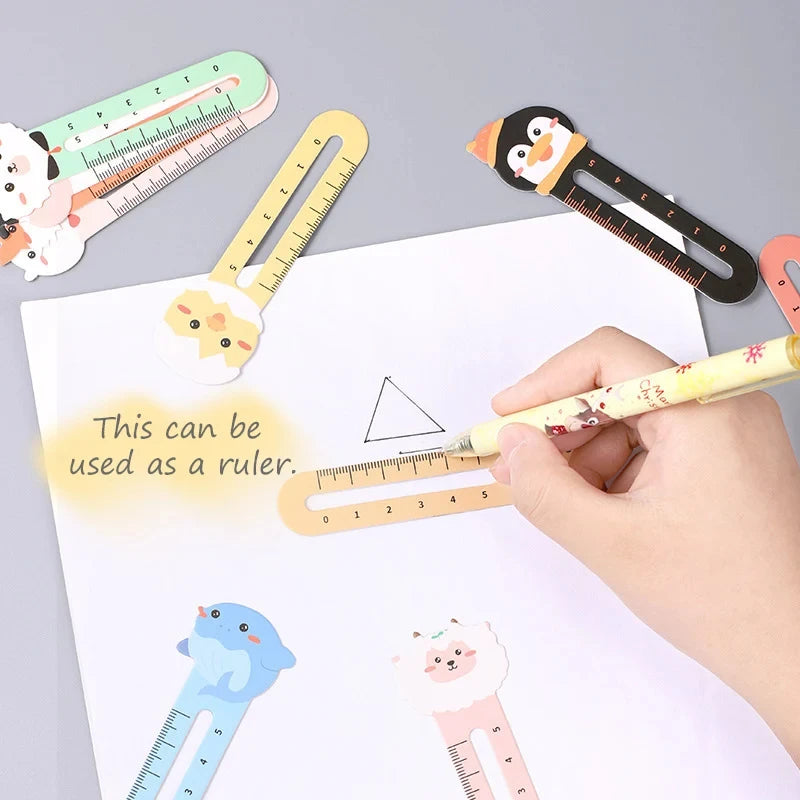 50-Pack Cartoon Animal Bookmarks, Dual-Purpose Bookmarks and Rulers for Office and School Use, Cute Bear and Kitten Bookmarks fo Beauty World Shop