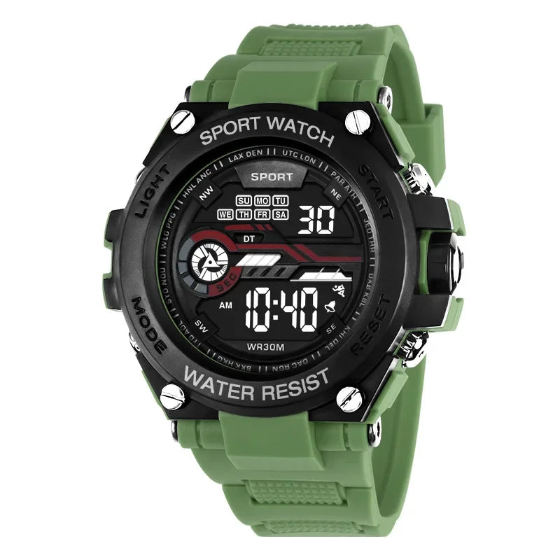 YIKAZE Men's Sports Watch Waterproof Man Sport Watches Multifuction LED Digital Military Watch Alarm Clock Electronic Wristwatch Beauty World Shop