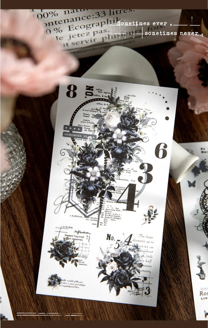 Journal GO 6pcs Flower Shadow Decorative Sticker Fresh Plant Flowers Collage Scrapbooking Label Diy Diary Journal Planner Label Beauty World Shop