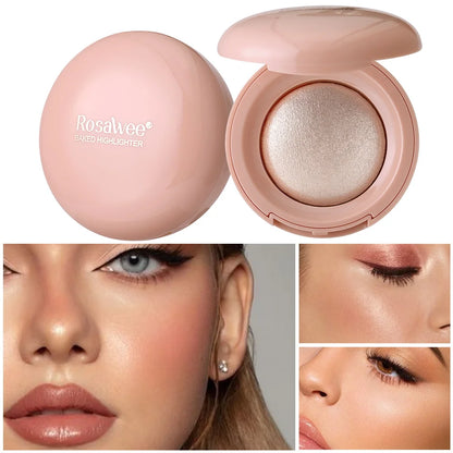Long-lasting Waterproof Fine Shimmer Highlighter, Natural Glossy Effect, Brighten the Contour and Modify the Face Beauty World Shop