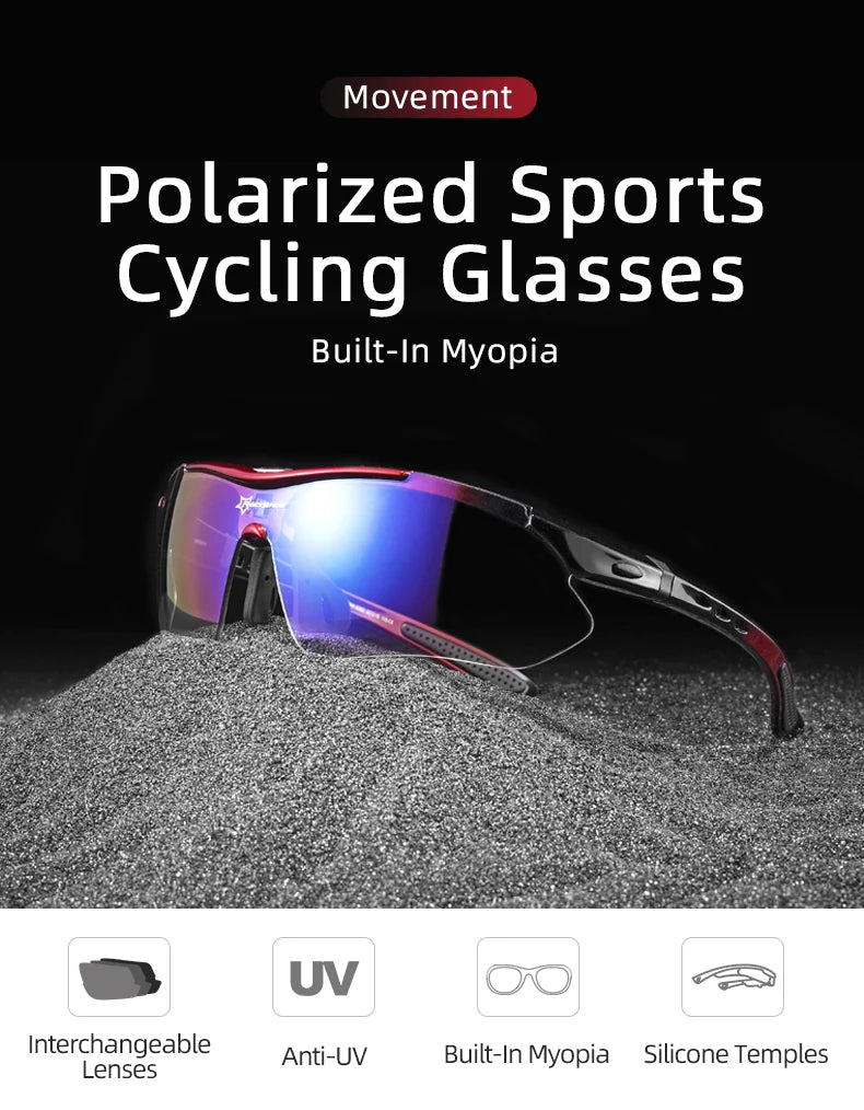 ROCKBROS Cycling Polarized glasses Bike Outdoor Sports Sunglasses MTB Road PC Goggles Eyewear Glasses 5/3 Lens Bicycle Accessory Beauty World Shop