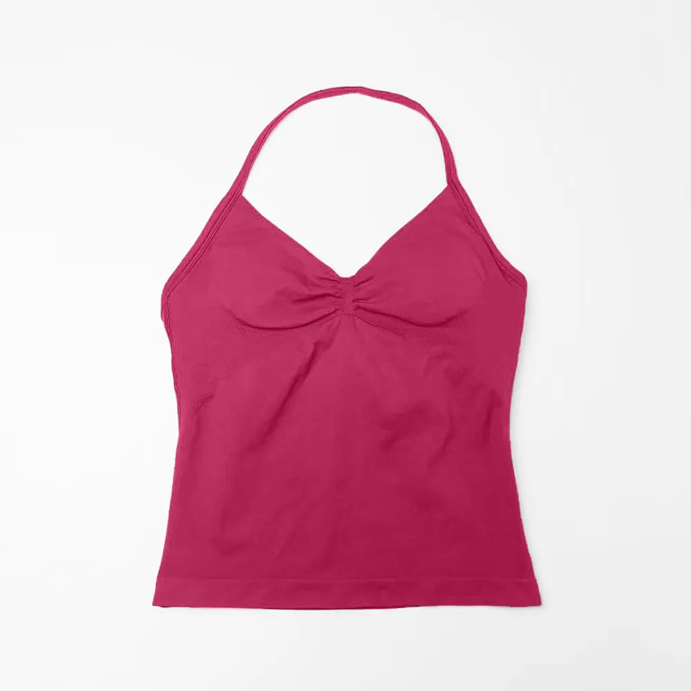 NCLAGEN Impact Longline Strappy Top Sports Yoga Vest Women's Fitness Tank Top Gym Beautiful Open Back Bra Running Workout Halter Beauty World Shop