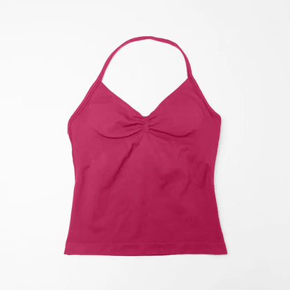 NCLAGEN Impact Longline Strappy Top Sports Yoga Vest Women's Fitness Tank Top Gym Beautiful Open Back Bra Running Workout Halter Beauty World Shop