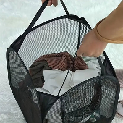 Mesh Pop-up Laundry Basket, Laundry Basket, Foldable Dirty Clothes Storage Basket, Large Capacity Storage Basket Beauty World Shop