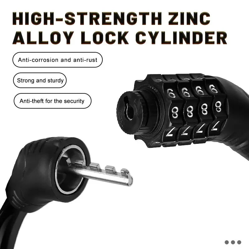 Bike Lock Mountain Bike Portable Security 4-digit Code Bike Lock for Bicycle Motorcycle Scooter Beauty World Shop