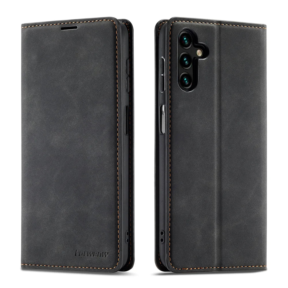 Leather Phone Case For Samsung S26 S25 edge S24 S23 FE S22 Ultra S21 S20 S10 Plus Note 20 10 9 Magntic Flip Card Wallet Cover Beauty World Shop
