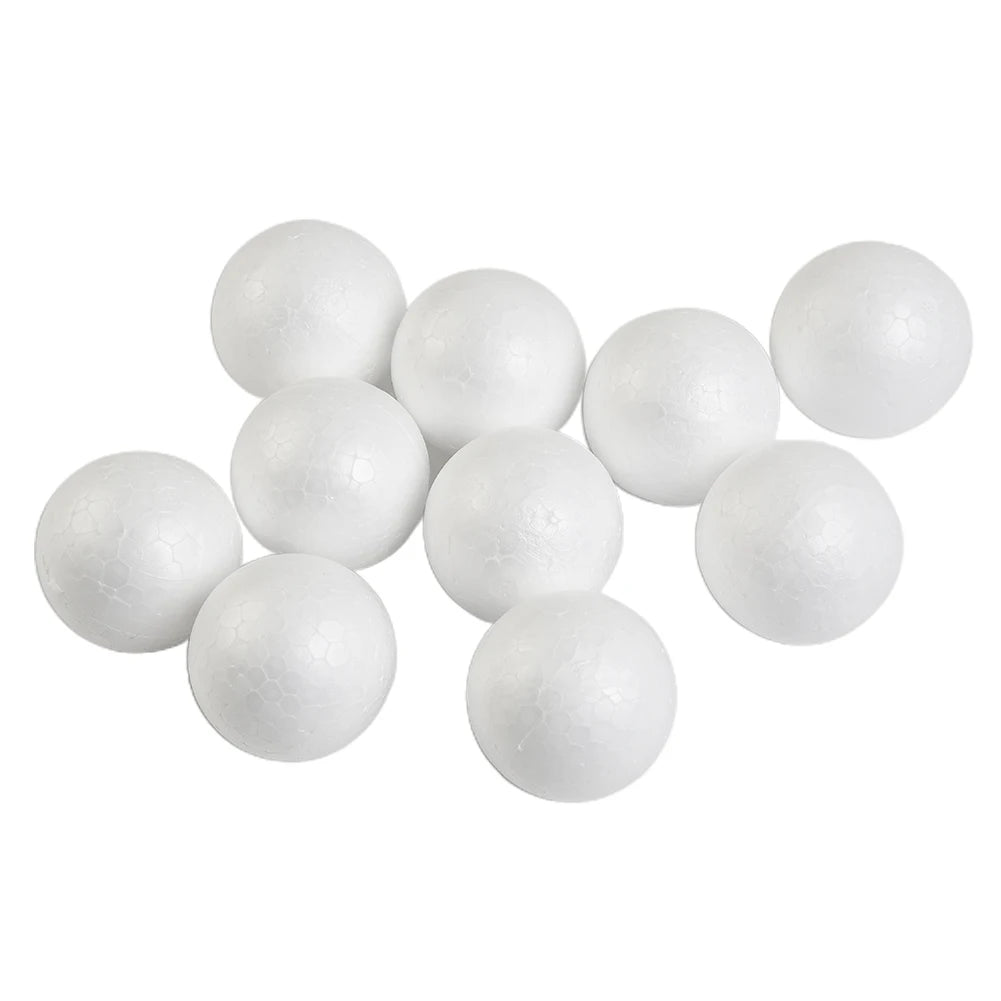 10pcs Solid Foam Ball Polystyrene Balls 50mm-100mm  Round DIY Accessory Handmade For Party Celebration Christmas Decoration Beauty World Shop