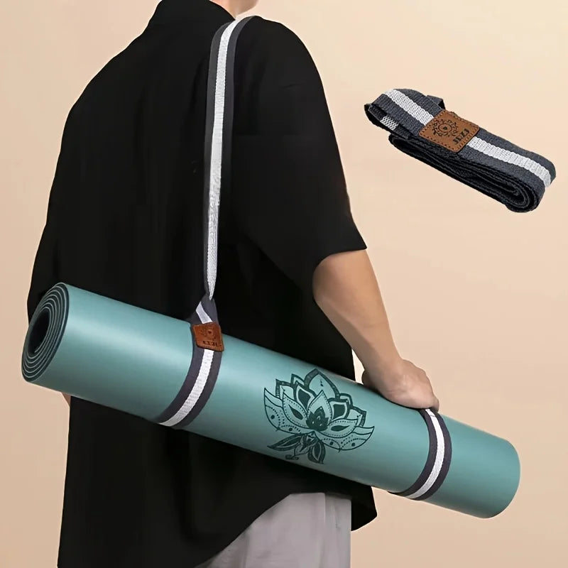 Multifunctional Yoga Mat Leather Label Strap - Yoga and Pilates Stretch Strap, Perfect for Fitness and Training Beauty World Shop