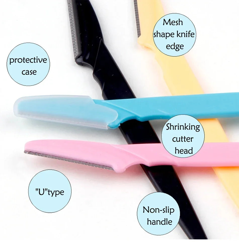 Portable Eyebrow Trimmer Blade Women's Face Shaver Safety Knife Makeup Scraper Hair Removal Tool for Eyebrow Epilation Beauty Trend Shop